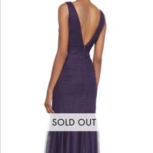 Monique Lhuillier V-neck Tulle Gown